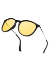 LVIOE Lunettes de conduite de nuit pour femme homme avec lentille jaune polarisée