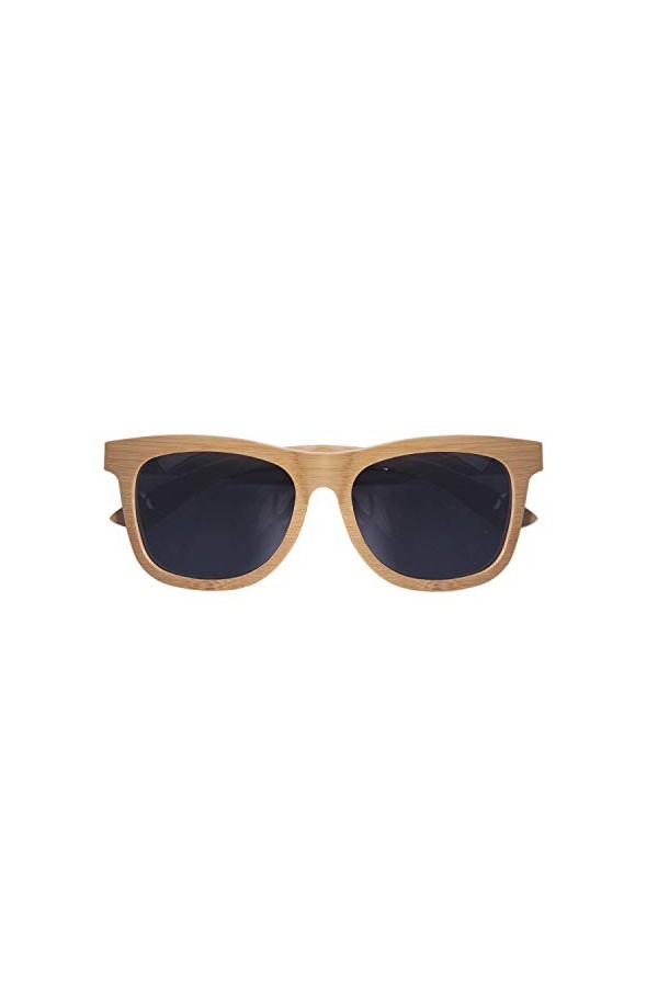 LUI SUI Bois de bambou naturel rétro fait à la main Lunettes de soleil polarisées Lunettes en bois miroir pour hommes Femmes 