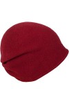 LOEVENICH Bonnet tendance pour femme en pure laine vierge 7 couleurs - Rouge - Taille Unique