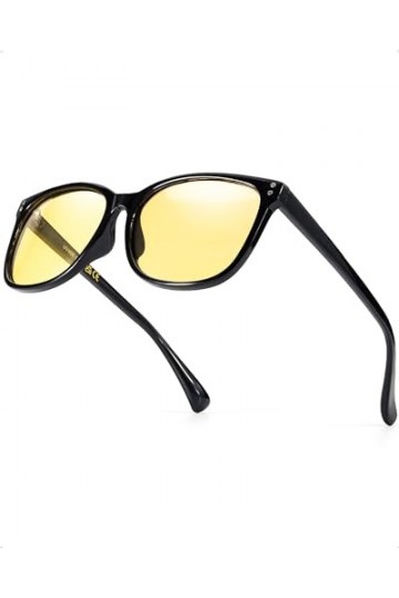 LVIOE Lunettes de conduite de nuit pour femme homme avec lentille jaune polarisée
