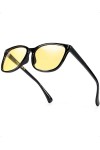 LVIOE Lunettes de conduite de nuit pour femme homme avec lentille jaune polarisée