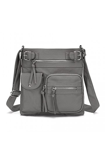 FANDARE Léger Sac à Bandoulière Main Sacs Dépaule Besaces Femmes Porté Epaule Sacoche Cuir PU Étanche Ado Portable Portefeui