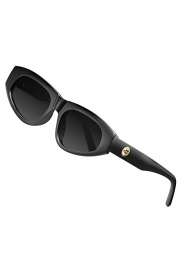 ATTCL Lunette de soleil polarisées pour femme Lunettes de soleil œil de chat avec protection UV 5199 C1 Black+grey