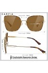 Carfia Lunette de Soleil Femme Polarisées Grande Carré Anti-éblouissement Anti-Reflet Protection UVA400