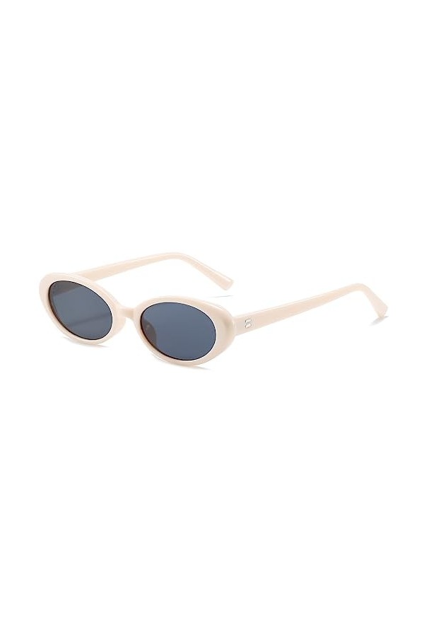 Breaksun Lunettes de soleil ovales rétro pour homme et femme - Petites lunettes de soleil ovales tendance des années 90 - Nua