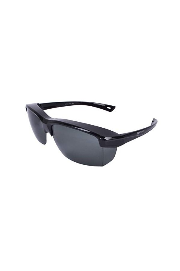 Rapid Eyewear Vogue Black sur-lunettes de soleil polarisantes pour hommes et femmes. 140mm digne des lunettes larges. Lunet