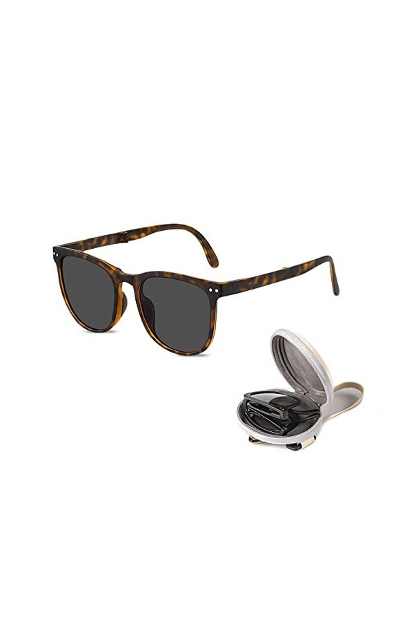 LumiSyne Lunettes De Soleil Pliables Femme Lentilles Polarisées Monture TR90 Ultraléger Protection UV400 Portable Ave Boite R