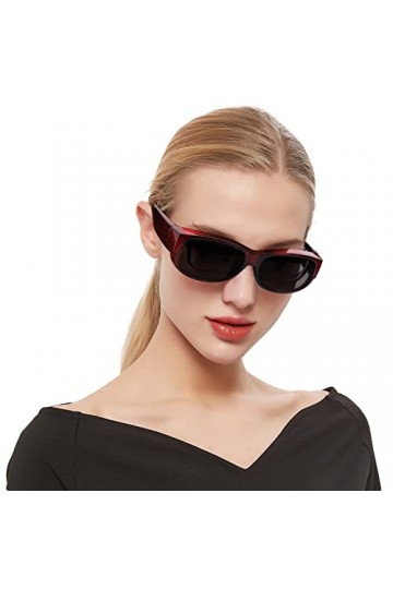 SIPHEW Lunettes de Soleil Femme Polarisées，solaire pour lunettes de vue verres polarisants retro designer ultra légères UV400