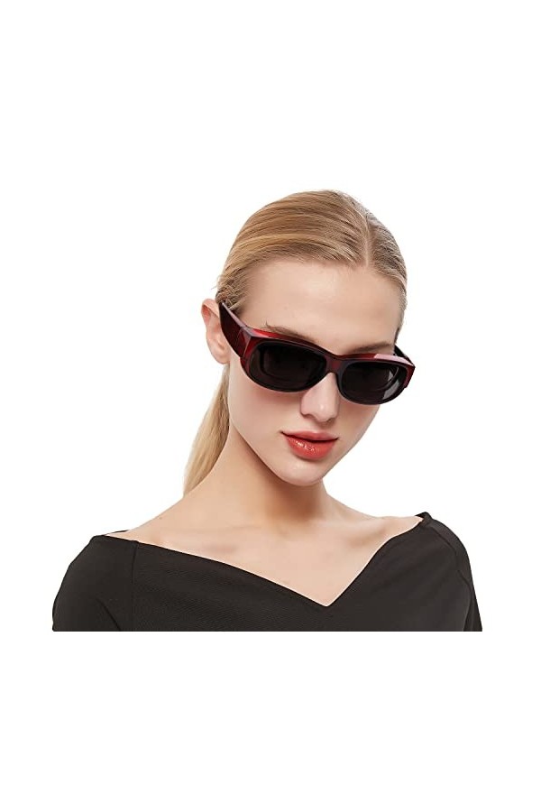 SIPHEW Lunettes de Soleil Femme Polarisées,solaire pour lunettes de vue verres polarisants retro designer ultra légères UV400