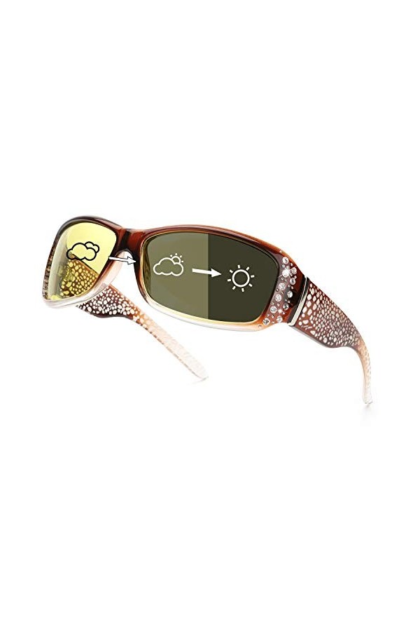 IGnaef Lunettes de conduite de vision nocturne pour femmes, lunettes de lentille jaune antireflet de conception de mode polar