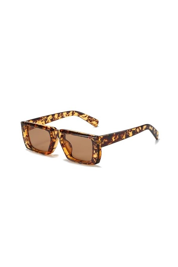 Lunettes de Soleil pour Hommes Femmes Lunettes de Soleil Lunettes Homme Lunettes carrées Nuances Lunettes Femme, Léopard, Tai