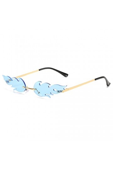 YUELUQU Lunettes de soleil flamme feu pour femmes fête sans bords mignons bal de fin dannée Halloween verres mode vague lune