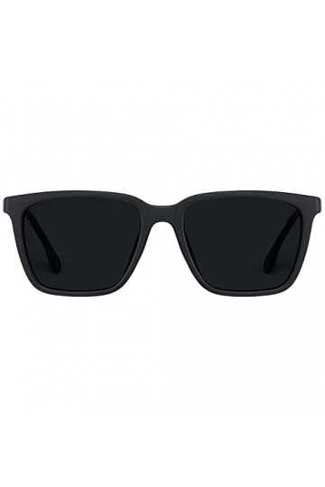 H HELMUT JUST Lunettes de Soleil Homme Polarisées Vintage Carrées Monture en TR90 Branche en Acétate