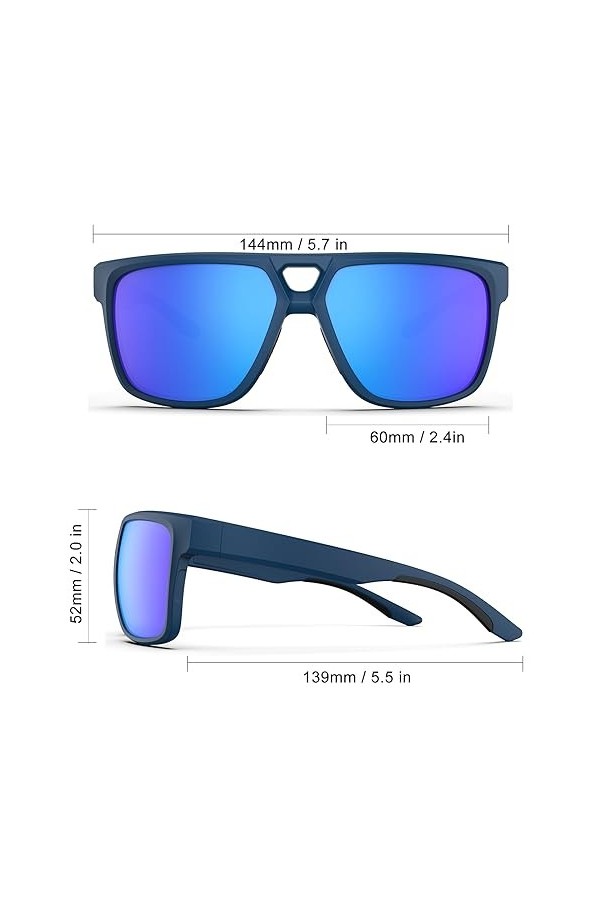 HAAYOT Lunettes de soleil polarisées légères pour homme et femme, monture TR90, protection UV pour la conduite, la pêche, le 