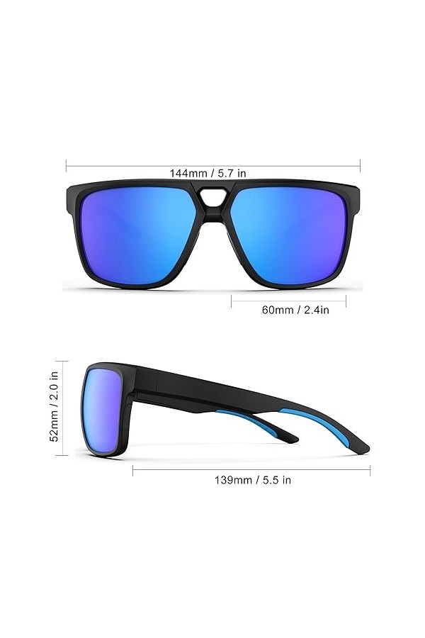 HAAYOT Lunettes de soleil polarisées légères pour homme et femme, monture TR90, protection UV pour la conduite, la pêche, le 