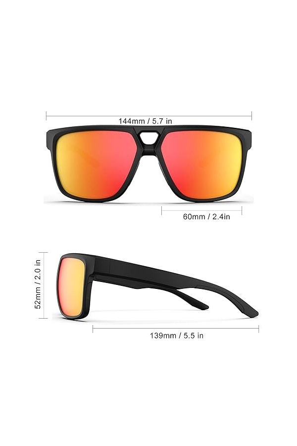 HAAYOT Lunettes de soleil polarisées légères pour homme et femme, monture TR90, protection UV pour la conduite, la pêche, le 