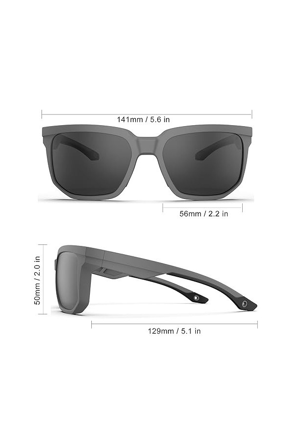 HAAYOT Lunettes de soleil polarisées pour homme et femme - Protection UV 100 % flexible et légère - Monture TR90 - Pour condu
