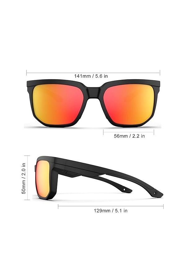HAAYOT Lunettes de soleil polarisées pour homme et femme - Protection UV 100 % flexible et légère - Monture TR90 - Pour condu