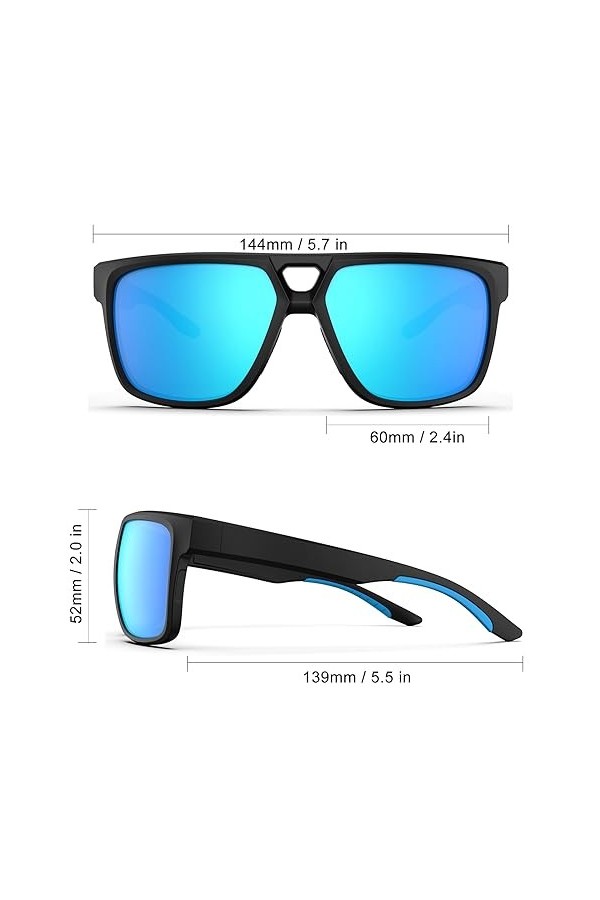 HAAYOT Lunettes de soleil polarisées légères pour homme et femme, monture TR90, protection UV pour la conduite, la pêche, le 