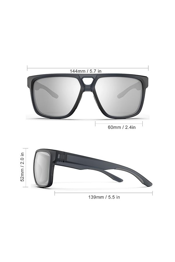 HAAYOT Lunettes de soleil polarisées légères pour homme et femme, monture TR90, protection UV pour la conduite, la pêche, le 