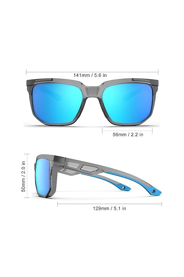 HAAYOT Lunettes de soleil polarisées pour homme et femme - Protection UV 100 % flexible et légère - Monture TR90 - Pour condu