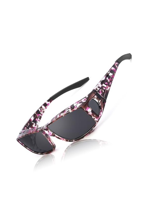 LVIOE Surlunettes Polarisées Hommes Femmes, Lunettes de Conduite Clip Lunettes de Soleil Anti-UVA UVB