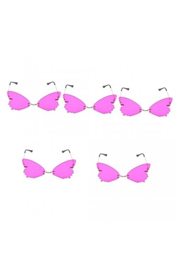 jojofuny 5 Pièces Lunettes De Soleil Sans Monture Lunettes De Déguisement Lunettes Femme Lunettes Élégantes Lunettes Papillon