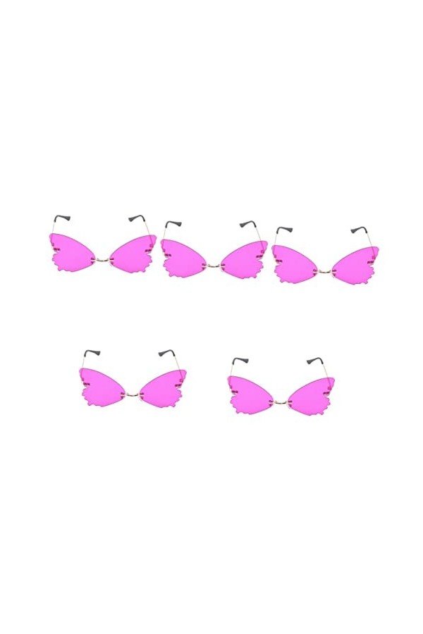 jojofuny 5 Pièces Lunettes De Soleil Sans Monture Lunettes De Déguisement Lunettes Femme Lunettes Élégantes Lunettes Papillon