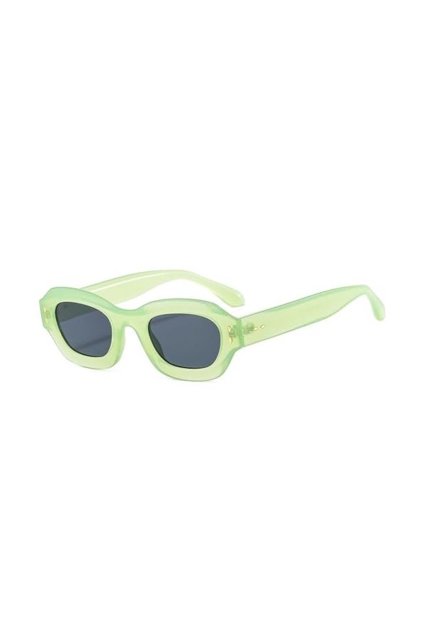 HPIRME Vintage petites nuances pour femmes rétro lunettes de soleil ovales hommes lunettes de soleil femme UV400, vert gris, 