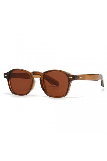 MUTYNE Mode populaire carré femmes rivets lunettes de soleil nuances UV400 dégradé hommes tendance lunettes de soleil, marron
