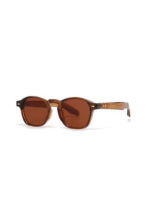MUTYNE Mode populaire carré femmes rivets lunettes de soleil nuances UV400 dégradé hommes tendance lunettes de soleil, marron