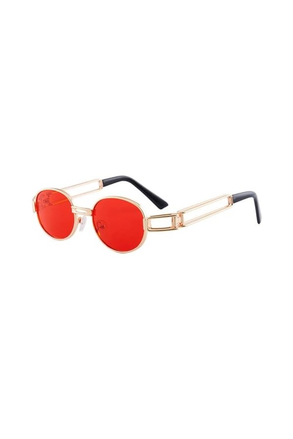 MUTYNE Lunettes de Soleil Rondes Steampunk Hommes Femmes Mode Alliage Lunettes de Soleil Creuses Femmes Punk UV400 Conduite D