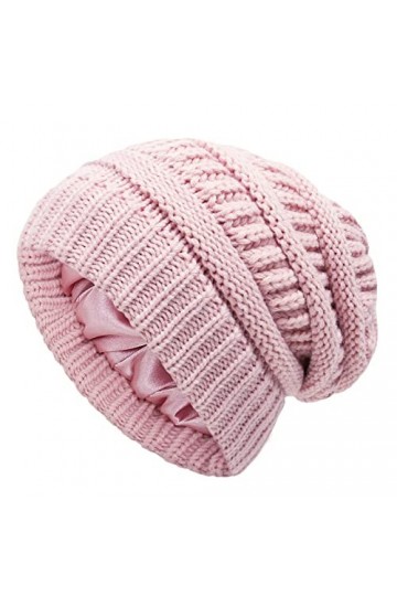 CICITOYWO Bonnet dhiver pour femme, bonnet de protection des cheveux, bonnet doux en tricot torsadé, bonnet de neige doublé 