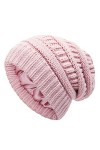 CICITOYWO Bonnet dhiver pour femme, bonnet de protection des cheveux, bonnet doux en tricot torsadé, bonnet de neige doublé 