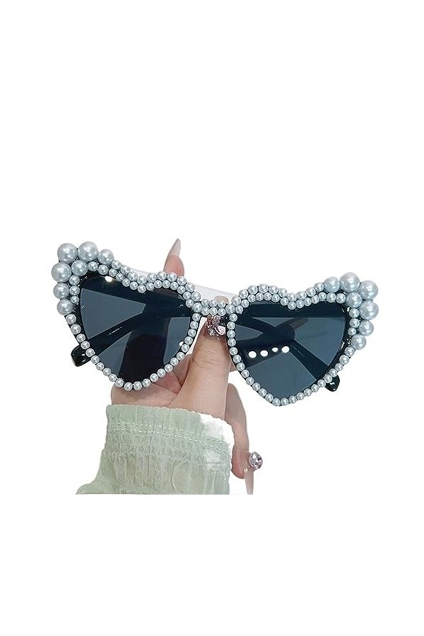 EkeNoz Mode Forme De Coeur Femmes Lunettes De Soleil Mode Fête Bizarre Décoration Lunettes De Soleil Color : A, Size : 1 