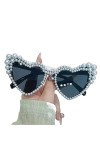 EkeNoz Mode Forme De Coeur Femmes Lunettes De Soleil Mode Fête Bizarre Décoration Lunettes De Soleil Color : A, Size : 1 