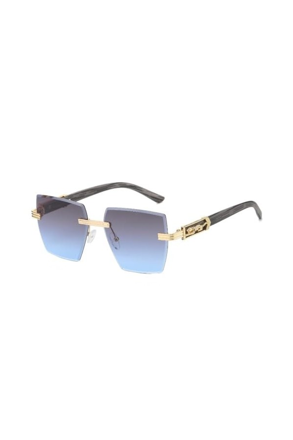 MUTYNE Lunettes de Soleil sans Monture Carrée Mode Populaire Femmes Hommes Nuances Vintage Tendance Lunettes de Soleil en Ple