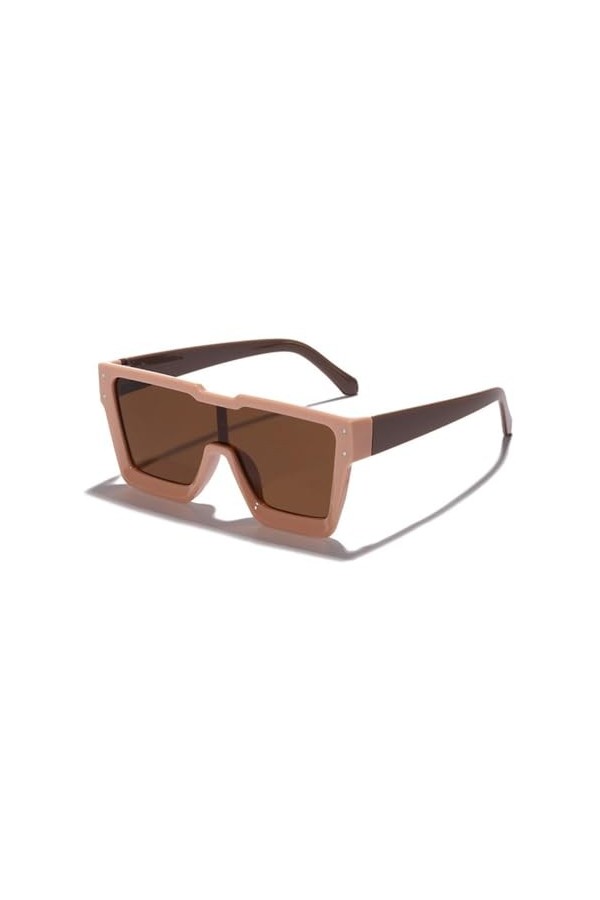 HPIRME Lunettes de soleil surdimensionnées une pièce pour femmes, lunettes de sport carrées à grande monture, lunettes de sol