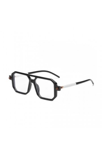 Lunettes de Soleil Carrées de Mode pour Femmes Hommes Vintage Punk Lunettes de Soleil Verres Transparents Miroir Lunettes UV4