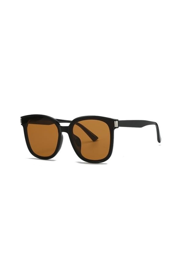 HCHES Lunettes de soleil pour femmes rétro carrées dégradées UV400 lunettes de soleil pour hommes, noir marron, taille unique