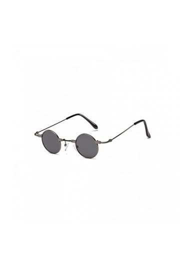 QTZTZ Petites Lunettes de Soleil Rondes Femmes Hommes UV400 Lunettes de Soleil en métal Noir,Je