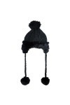 Funmo Bonnet dhiver pour femme avec pompon - Bonnet dhiver chaud en tricot - Doublure polaire - Bonnet dhiver bouffant - A
