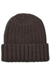 Becksöndergaard Bonnet Walmer Beanie – Bonnet en tricot côtelé pour femme avec large revers – 2307503006, Hot Fudge Brown, ta