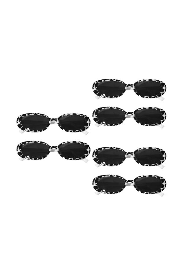 Abaodam 6 Pièces Des Lunettes Verres Ovales Lunettes De Soleil Femme Lunettes Rave Lunettes De Vache Lunettes De Nouveauté Lu