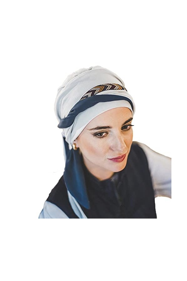 CAREBELL Smooth Siena Turban Bonnet oncologique en coton pour chimiothérapie ou alopécie, beige, Taille Unique