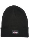 Calvin Klein MONOLOGO Rubber Beanie, Bonnet Femme, Black,