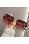 WOLWES 2023 Lunettes De Soleil Femme Personnalité Carré Riz Ongles Thé Couleur Lunettes De Soleil Grand Cadre Montrer Le Visa