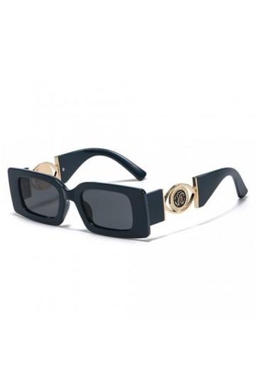 HCHES Petites Lunettes de Soleil rectangulaires Hommes Femmes Lunettes de Soleil carrées Vintage rétro UV400, Vert, Taille Un