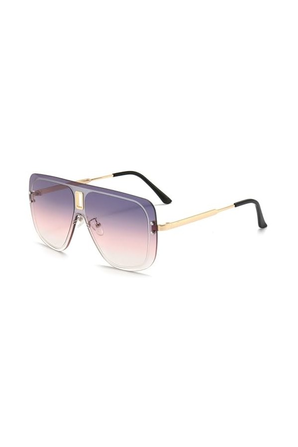 Lunettes de Soleil Vintage sans Monture pour Femmes, Lunettes de Soleil à Monture en métal pour Hommes, Lunettes de Voyage d