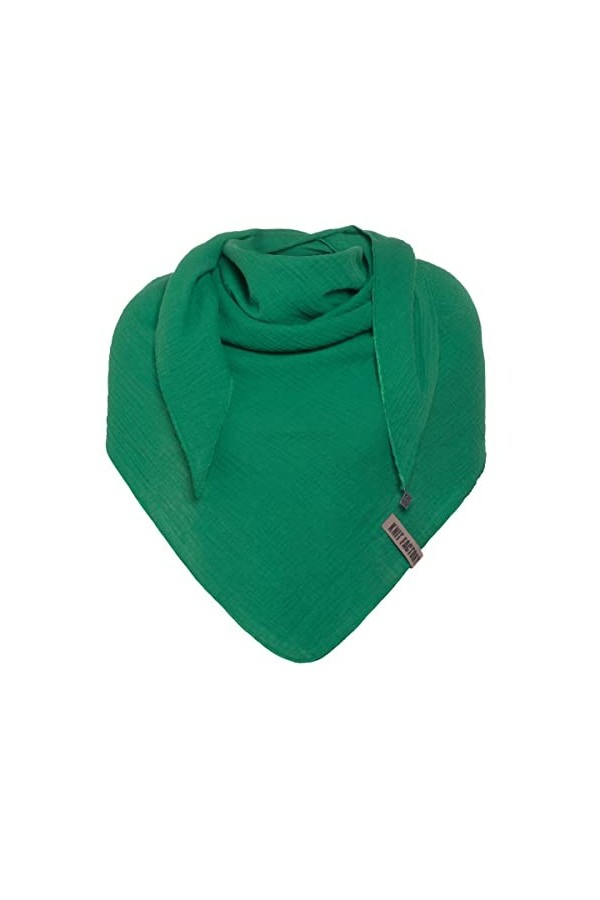 KNIT FACTORY - Liv Foulard triangulaire - Écharpe pour femme - Mousseline douce - Pour printemps et été - 100 % coton biologi